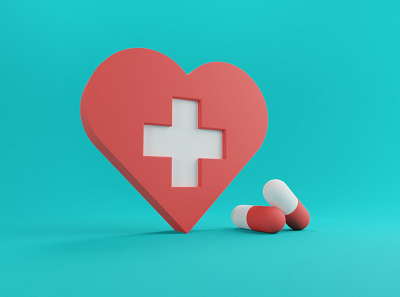 3D medical illustration 3d 3dart 3dmodelling blender blender3d capsule health heart medical medicine