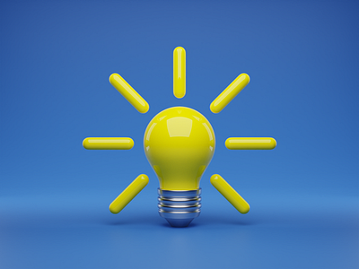 Light Bulb 3d 3d illustration 3dart blender blue drawing light bulb lighting lowpoly modeling object rendering yellow
