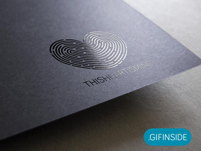 Thisheartismine fingerprint logo (Color & Glossy) app banding business card color glossy fingerprint identity iphone logo logotype print