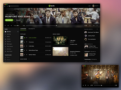 Spotify Redesign dashboard music redesign spotify ui ux video website