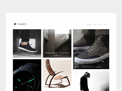 Fancy Blog blog design fancy grid photo tiles ui ux web