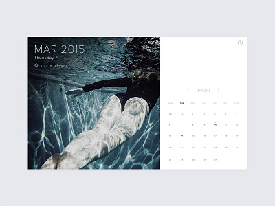 Minimal Calendar with weather + PSD blue calendar design flat free freebie ios psd tacos ui ux