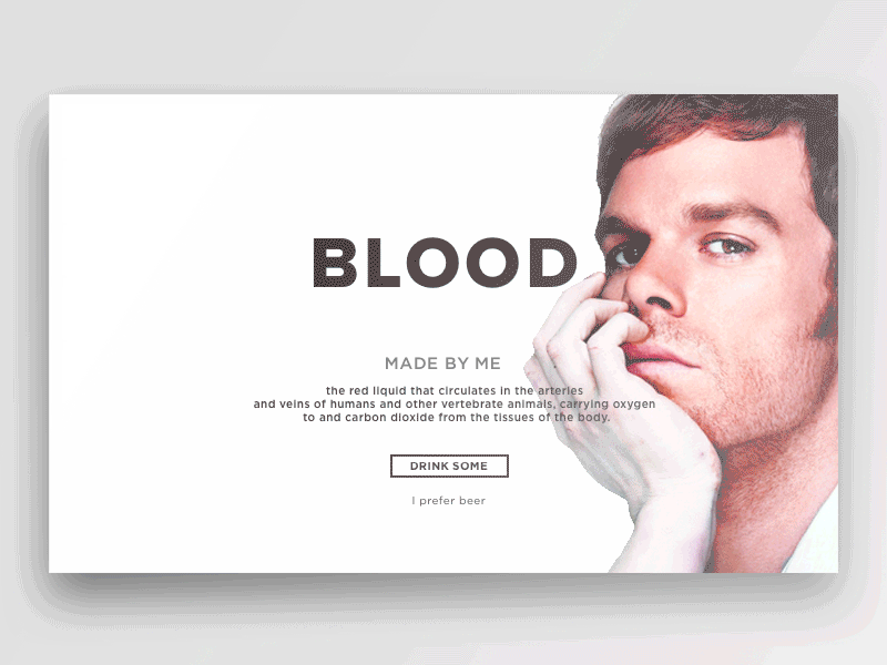 Slice of life animation blood challenge design dexter ui ux web web design