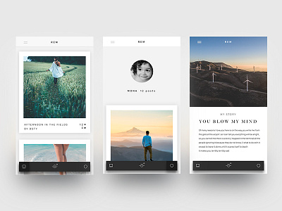 REM APP BY BSTY android app application design iphone minimal ui ux