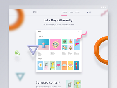 Sadik V3 new 3D test blog cart design minimal object ui ux website