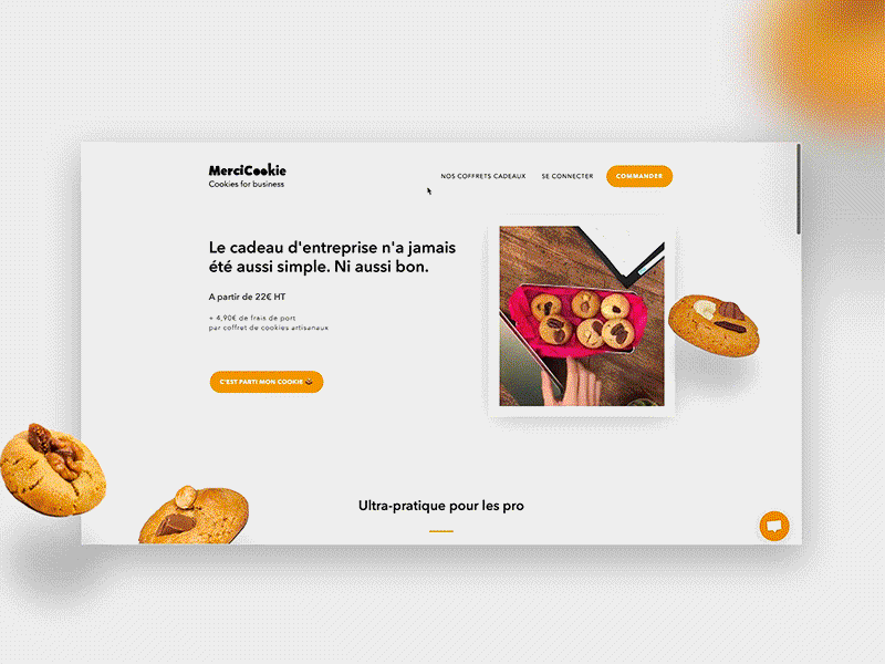 Parallax love cookies design parallax product page website whitespace