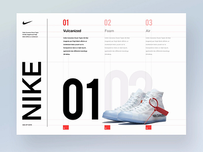 Nike Off white layout animation article blog branding design flat font ios minimal nike shoes type typography ui ux vector website white