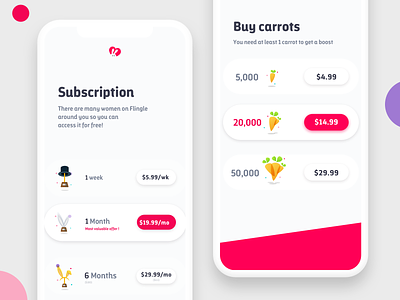 Pickable Pricing Page 🐰 app dashboard design ios iphone logo minimal ui ux vector web website white