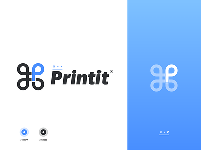 ⌘+P Logo "printit" branding design illustration logo typography vector white