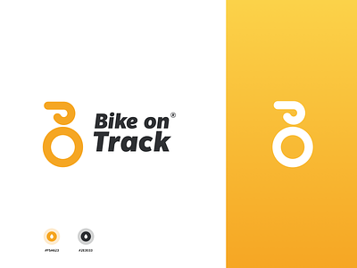 Bike on track app branding flat illustration logo minimal typography vector web white