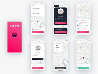 Heetch redesign app design flat illustration ios iphone logo minimal typography ui ux vector white