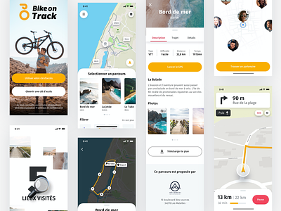 Bike on Track iOS app agency branding ios minimal mobile product design typographie ui ux vector white