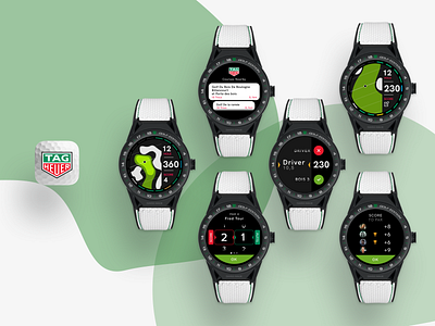 Tag Heuer Connected Watch Edition Golf android wear app ios logo product design ui ux vector watch