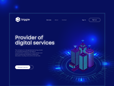 Website concept of digital services provider