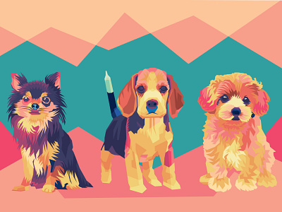 little dog in wpap pop art