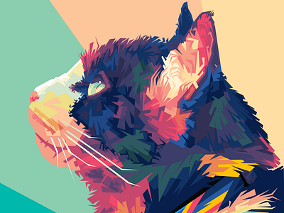 Cat in wpap pop art portrait illustration