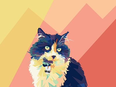 Cat in wpap pop art portrait illustration