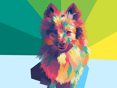 Dog into wpap pop art portrait illustration amazing animal art artwork colorful design digital illustration illustration art illustrations pet pop art portrait poster print ui wpap