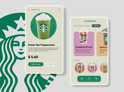 Exploration UI Design Starbucks for Mobile App 3d animation app branding design graphic design icon illustration logo motion graphics typography ui ux vector