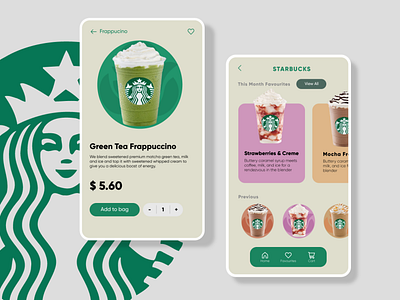 Exploration UI Design Starbucks for Mobile App