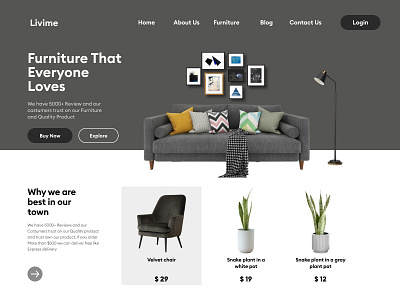 Furniture Landing Page Design 3d animation app branding design graphic design icon logo motion graphics ui