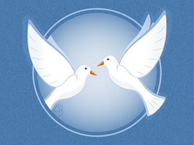 Doves of peace illustration vector
