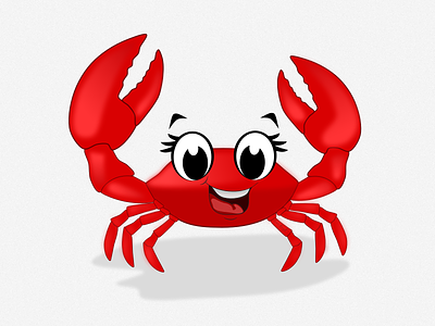 A happy crab comic illustration vector