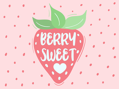 Berry Sweet Kids Strawberry Illustration adorable berry card childish clipart cute eps graphic greeting illustration kid kids postcard strawberry sweet