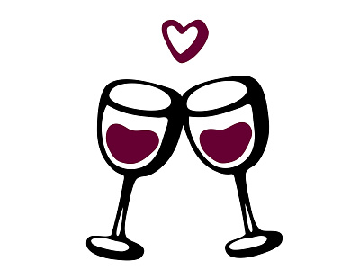 Love wine couple anniversary celebration clipart couple cute glass graphic heart illustration love wine