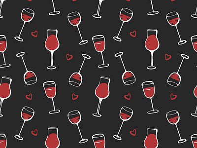 Wine glasses seamless pattern