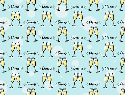 Cheers champagne background background clipart graphic illustration pattern seamless