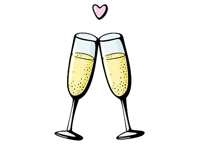 Couple champagne love cheers anniversarry birthday celebration champagne clipart couple event glasses graphic heart holiday illustration love relationship vector
