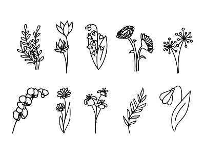 Flower doodles rustic