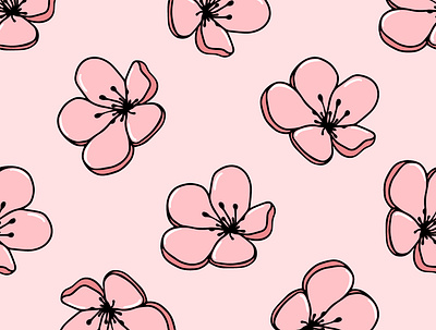 Floral seamless pattern in pastel colors blossom