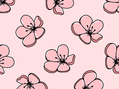 Floral seamless pattern in pastel colors
