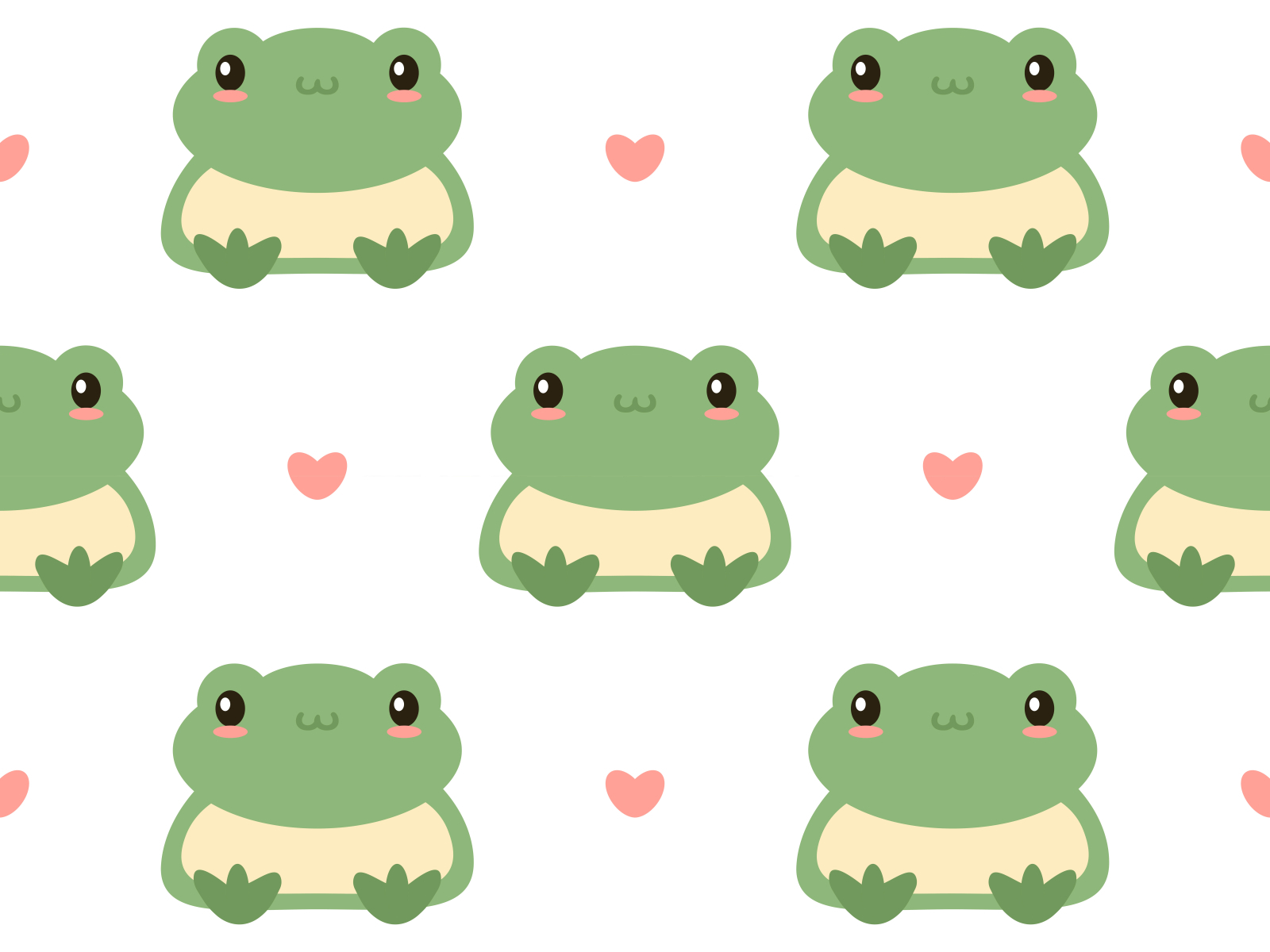 Green cute frog cute baby vector seamless pattern. by Anny Sketches on ...