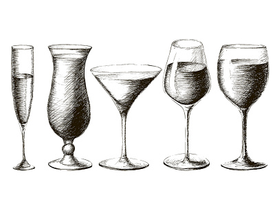 Set of beverages clipart graphic illustration