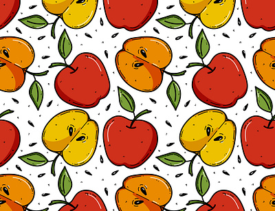 Organic fruit pattern for juice packing adorable cute graphic illustration pattern