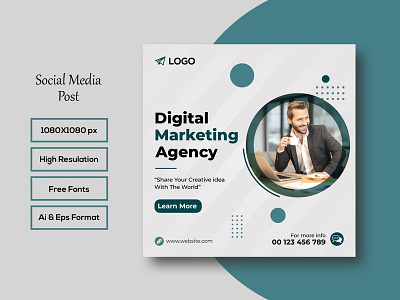 Digital Marketing Social Media Post Template app banner business company corporate corporative creative digital facebook flyer instagram