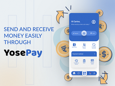 Yosepay- Payment app UI app design ill illustration mobile payment ui uiux ux