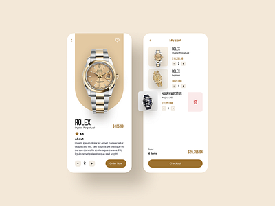 E-commerce luxury mobile app design