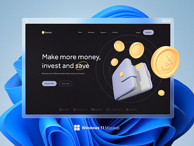 Banky website landing page