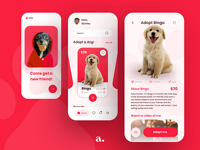 Pet Adoption mobile UI design app design pet ui uiux design