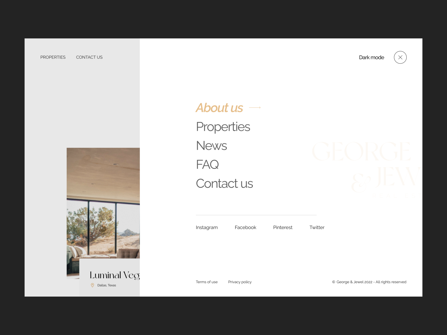 Luxury Real Estate Light mode Nav by Victor Adebisi on Dribbble