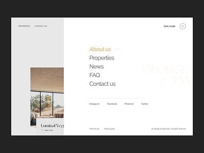 Luxury Real Estate - Light mode Nav buy ecommerce landing page luxury nav real estate rent sell side nav ui