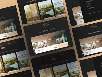 Luxury Real Estate - Dark mode Landing page buy and sell design ecommerce landing page luxury real estate ui