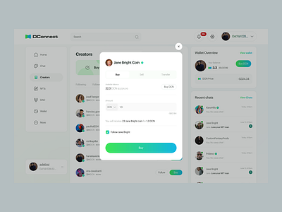DConnect - Buy creator Coin creator