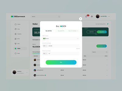 DConnect - Buy DCN with Fiat creator ui