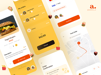 Food Ordering app food app mobile app mobile ui product design ui design