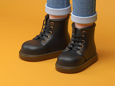 Dr. Martens + jeans👖 3d c4d design illustration